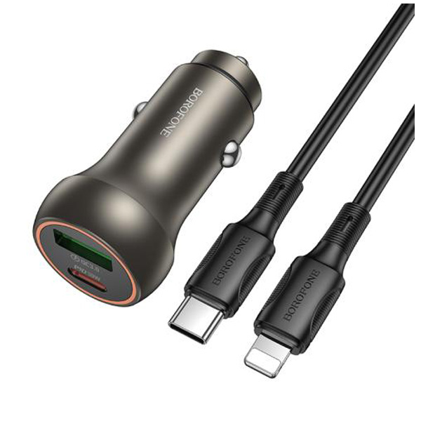  شاحن سيارة بوروفون سريع بقدرة 48 واط pd 30w qc 18w موديل bz32b
