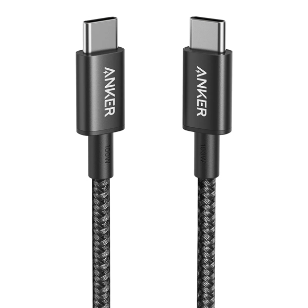 كابل أنكر A8756 H11 تايب C إلى تايب C 100 واط بطول 1 متر مضفر كابل أنكر A8756 H11 تايب C إلى تايب C 100 واط بطول 1 متر مضفر