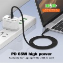 كابل لدنيو تايب سى تايب سى 65 وات طول 2 متر شحن سريع موديل  lc692c