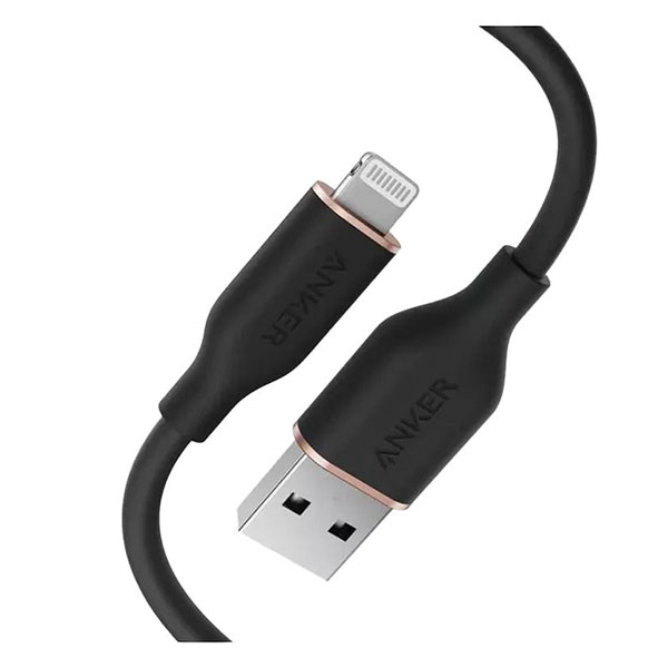 كابل شحن انكر يو اس بي لايتنج طول 1 متر شحن سريع سيلكون موديل a85a1011