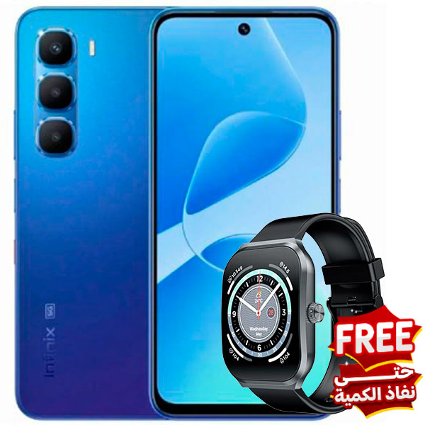 موبايل انفينكس هوت 60 5جي بلس ثنائي الشريحة سعة 128 جيجابايت رام 12 جيجابايت  (6+6) شاشه 6.7 و هدية ساعه سمارت انفينكس xw3p