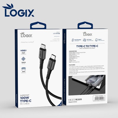  كابل لوجيكس تايب سي إلى تايب سي سوبر فاست 120م 100W CB04