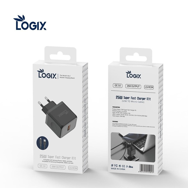 شاحن لوجيكس تايب سي شحن فائق السرعة بقدرة 25 واط موديل  HC04