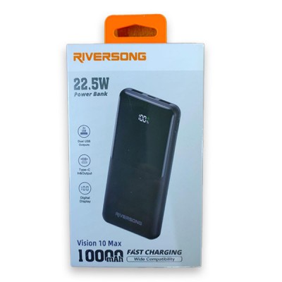 باور بانك ريفرسونج Vision 10MAX ثنائي USB شحن سريع 22.5 واط سعة 10000مللى امبير موديل PB62