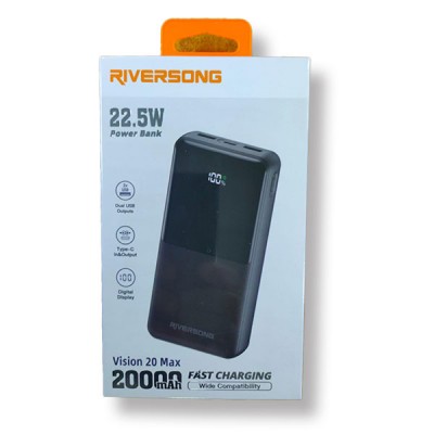 باور بانك ريفرسونج Vision 20MAX ثنائي USB شحن سريع 22.5 واط سعة 20000 مللى امبير – موديل PB63