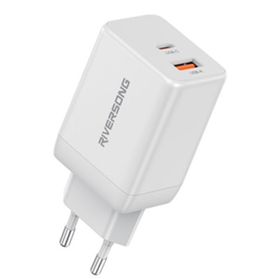 شاحن ريفرسونج منفذ يو اس بى ومنفذ تايب سى بقدرة 45 واط Kub G45Pro – موديل AD120