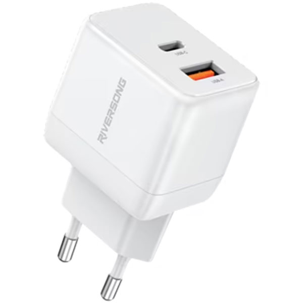 شاحن موبايل منزلى ريفرسونج منفذ تايب سى ومنفذ يو اس بى  بقدرة 30 واط بتقنية GaN PD   G30Proموديل AD118