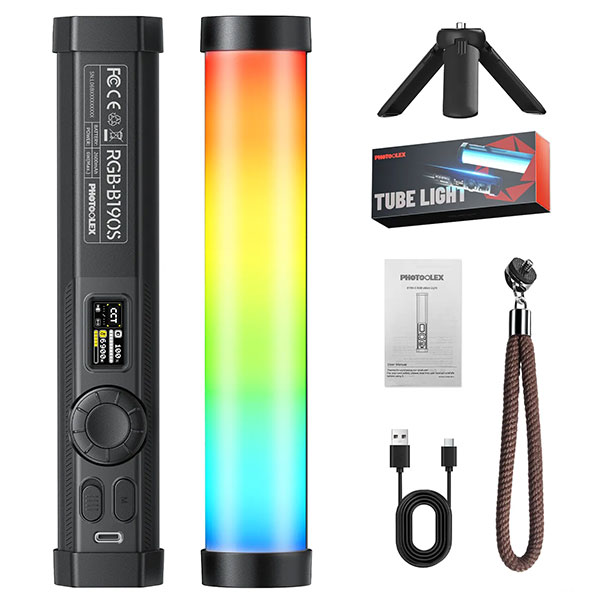 انبوب اضاءة فوتوليكس ستوديو ال اي دي 6 واط RGB  19 سم موديل B190 