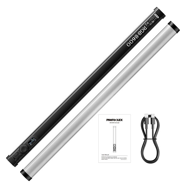  إضاءة تصوير فوتوليكس RGB LED تيوب B600 بقدرة 18 وات بطول 60 سم