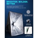 طقم إضاءة إف إكس ستوديو SB5070  - رأس إضاءة بقدرة 150 واط مع سوفت بوكس مقاس 50 × 70 سم، موديل SB5070  