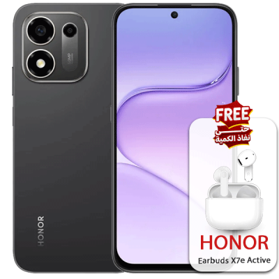 موبايل هونر X7e Plus 5G  ثنائى الشريحة سعة 128 جيجابايت 6 جيجابايت رام شاشة 6.87 + هدية مجانية اير بادز هونر X7E ACTIVE