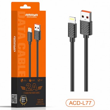 كابل أمايا USB إلى لايتنينج للشحن السريع بطول 1 متر موديل ACD-L77 كابل أمايا USB إلى لايتنينج للشحن السريع بطول 1 متر موديل ACD-L77