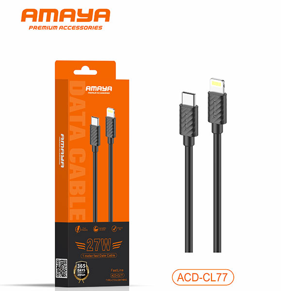 كابل أمايا USB Type-C إلى لايتنينج للشحن السريع بطول 1 متر بقدرة 27 وات موديل ACD-CL77