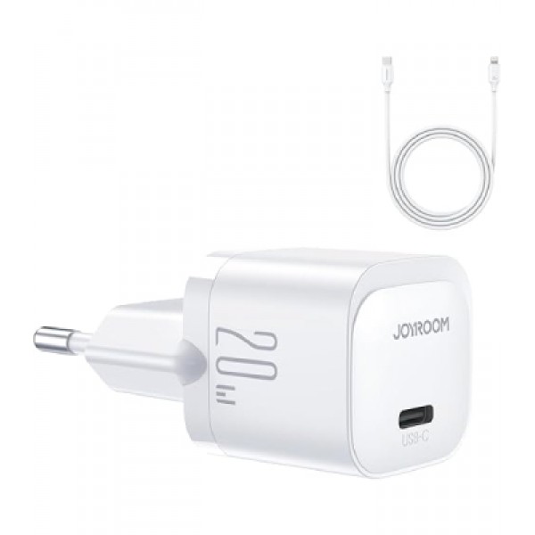 شاحن جوي روم usb c بقدرة 20 واط شحن سريع mini بتقنية pd موديل jr tcf02eu