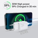  شاحن جوي روم usb c بقدرة 25 واط شحن سريع mini بتقنية pd موديل lp251