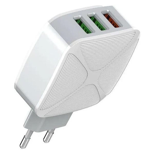 شاحن لدنيو 3 منافذ usb سريع qc 3.0 بقدرة 30 واط موديل a3310q