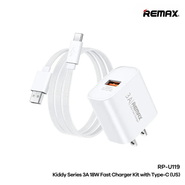 شاحن ريماكس rp u119 type c usb 18w مع كابل 1 متر