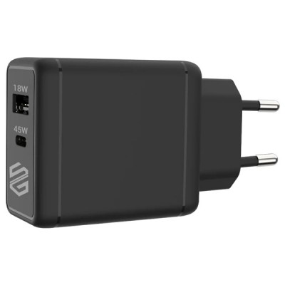  شاحن سمارت جيت usb وusb c بتقنية gan بقدرة 45 واط شحن سريع موديل 45caganb