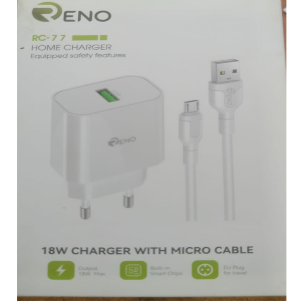  شاحن رينو micro بقدرة 18 واط شحن سريع موديل rc 77