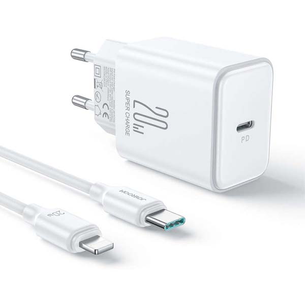 شاحن جوي روم usb تايب سي بقدرة 20 واط شحن سريع بتقنية pd موديل jr tcf06eu