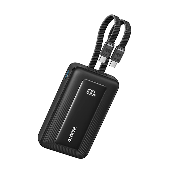 باور كور أنكر 35 واط مع كابل usb-c مدمج، شحن سريع zolo بسعة 10000 مللي أمبير طراز a1680H12 
