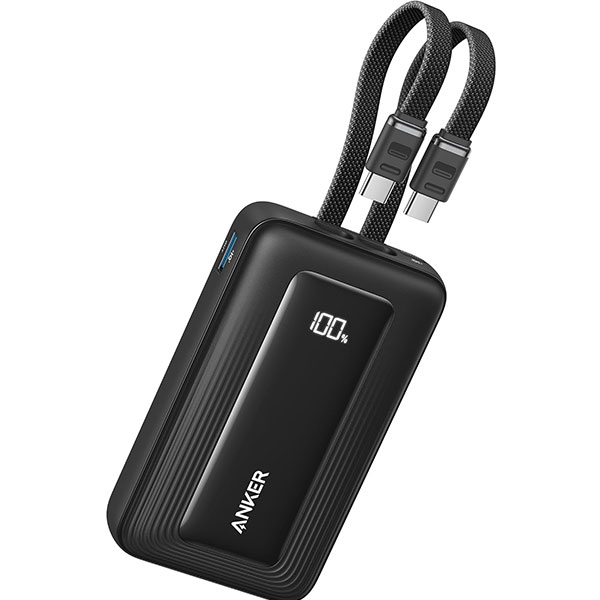 باور كور أنكر 35 واط مع كابل usb-c مدمج، شحن سريع zolo بسعة 10000 مللي أمبير طراز a1680H12 
